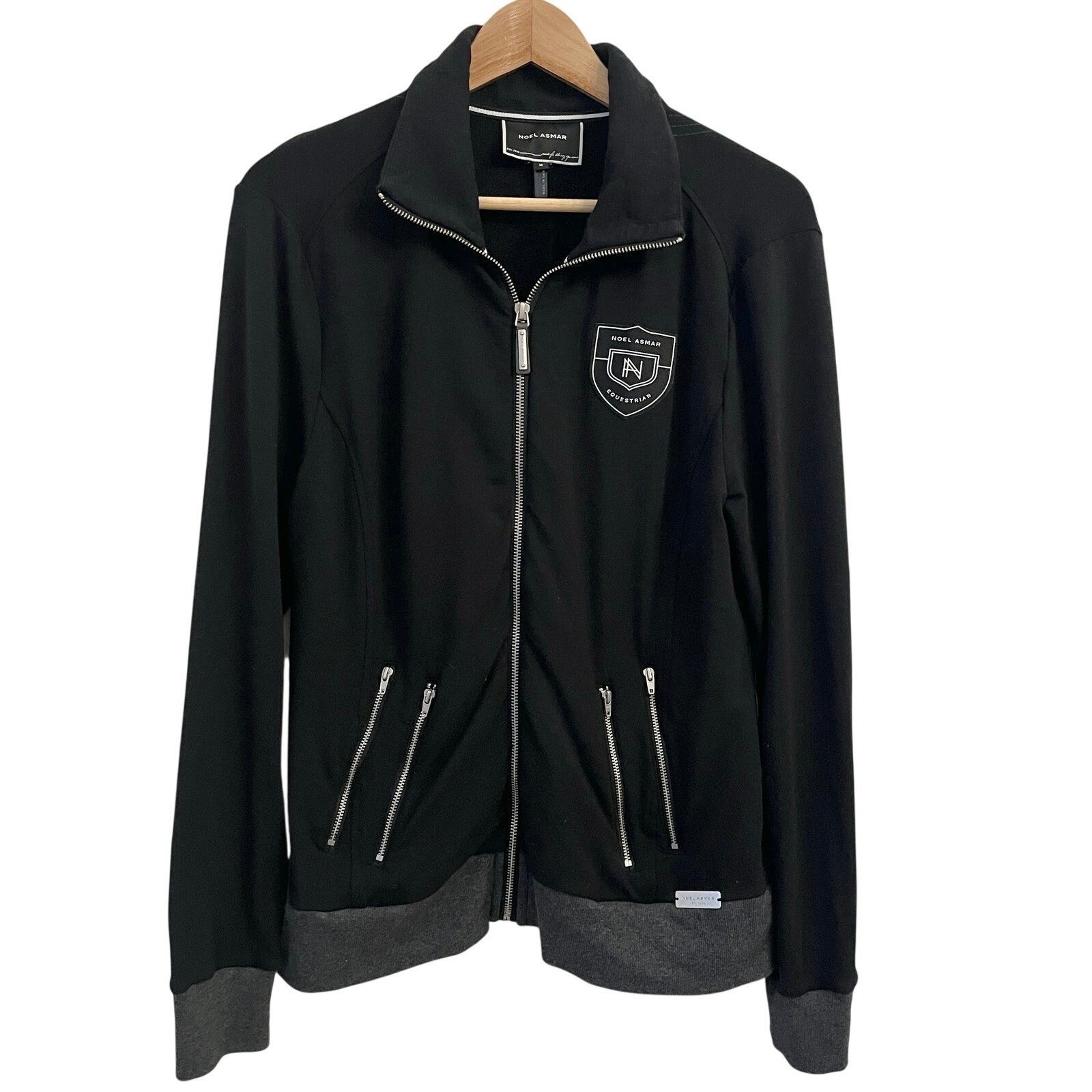 Noel Asmar Womens Jacket M Full Zip Equestrian Riding Organic Cotton Tencel Logo